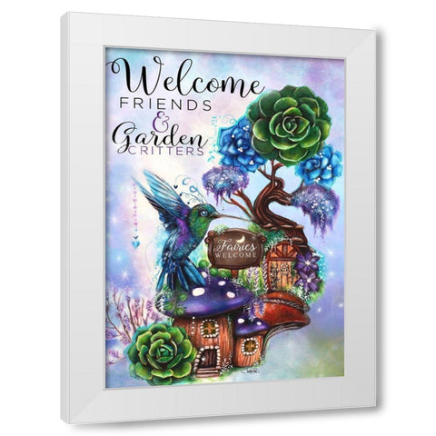 Fairies Welcome - Garden Whimsiez White Modern Wood Framed Art Print by Sheena Pike Art
