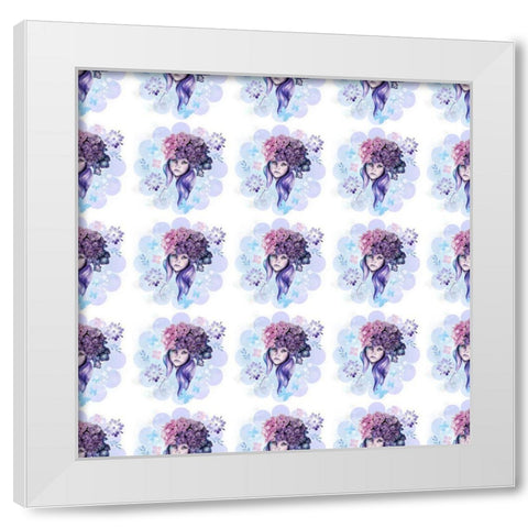 Hydrangea Collection - Pattern White Modern Wood Framed Art Print by Sheena Pike Art