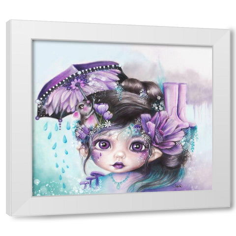 Gloomy Gertrude - MunchkinZ Elf White Modern Wood Framed Art Print by Sheena Pike Art