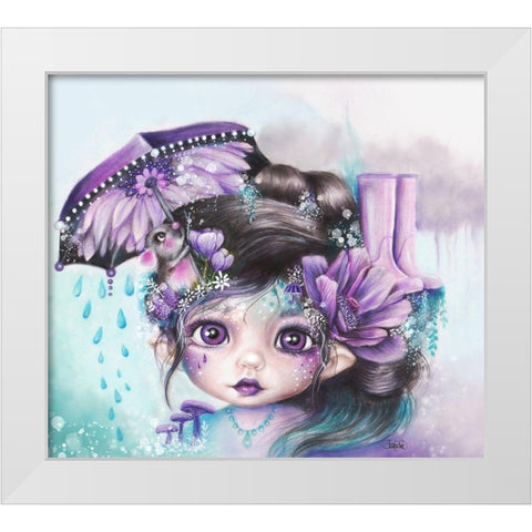 Gloomy Gertrude - MunchkinZ Elf White Modern Wood Framed Art Print by Sheena Pike Art