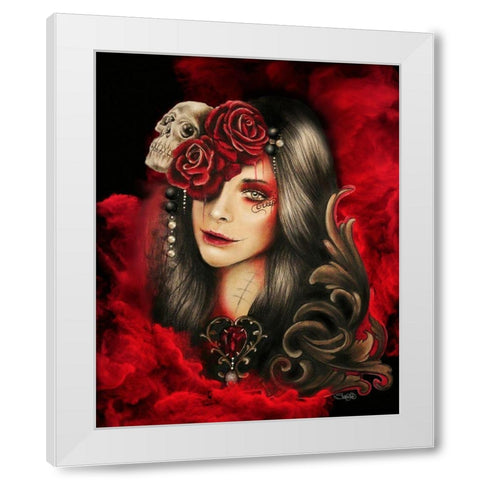Creep - Malevolent Collection White Modern Wood Framed Art Print by Sheena Pike Art
