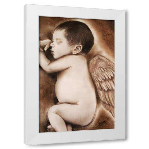 Angel of my Tears White Modern Wood Framed Art Print by Sheena Pike Art
