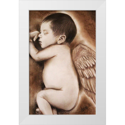 Angel of my Tears White Modern Wood Framed Art Print by Sheena Pike Art