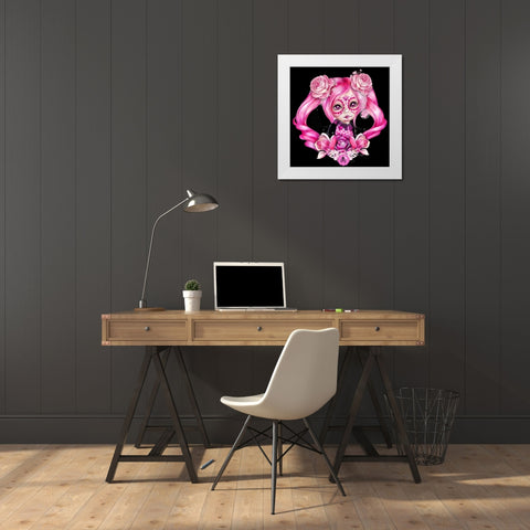 Sugar Sweeties - Hot Pink White Modern Wood Framed Art Print by Sheena Pike Art