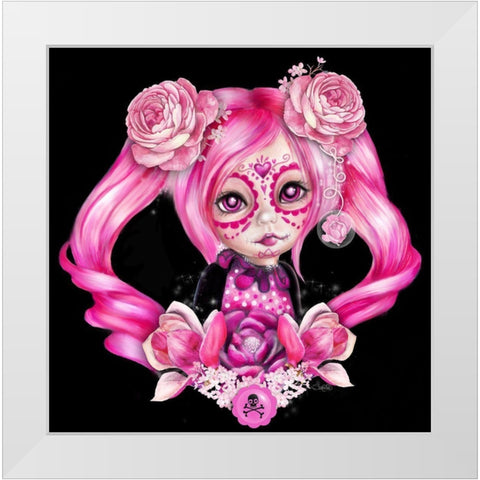 Sugar Sweeties - Hot Pink White Modern Wood Framed Art Print by Sheena Pike Art