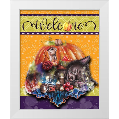 Dreaming of Autumn - Welcome Design White Modern Wood Framed Art Print by Sheena Pike Art