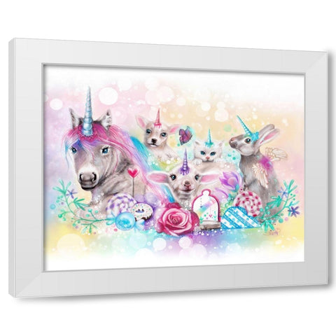 We All Just Want to be Unicorns White Modern Wood Framed Art Print by Sheena Pike Art