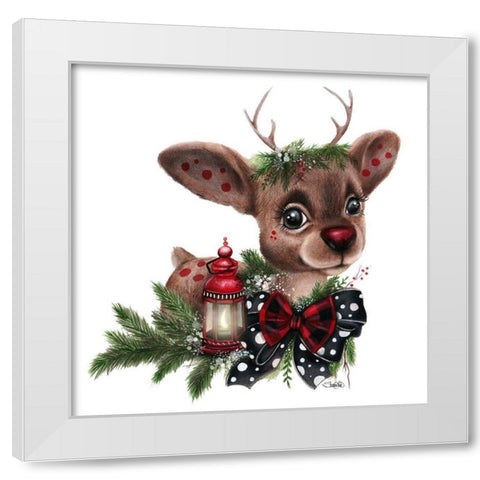 Rudolph White Modern Wood Framed Art Print by Sheena Pike Art