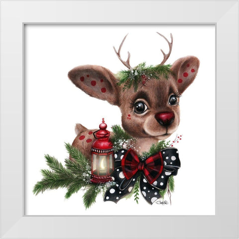 Rudolph White Modern Wood Framed Art Print by Sheena Pike Art