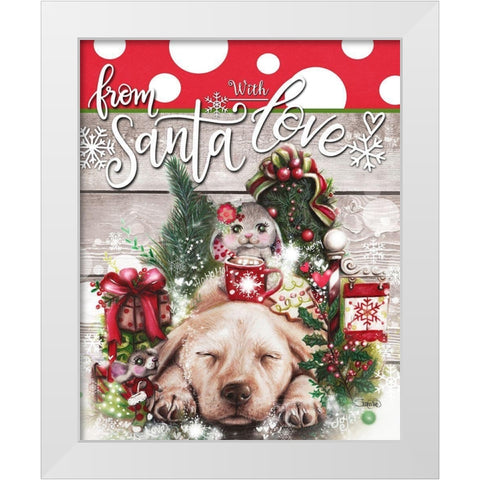 Dreaming of Christmas - From Santa with Love White Modern Wood Framed Art Print by Sheena Pike Art