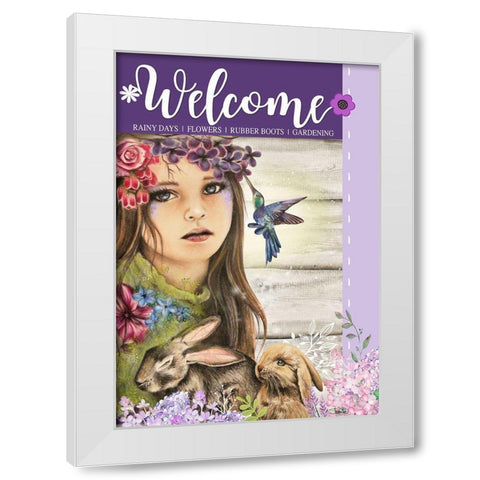 Spring - Seasons Series - Sign Flag Design White Modern Wood Framed Art Print by Sheena Pike Art