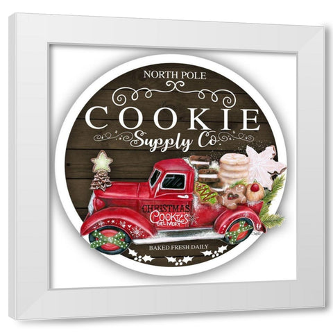 Cookie Supply Co Sign White Modern Wood Framed Art Print by Sheena Pike Art