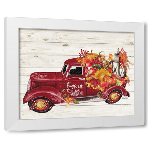 Happy Harvest Co Old Truck Collection White Modern Wood Framed Art Print by Sheena Pike Art