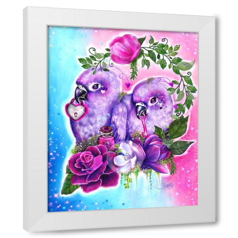 Still Together Love Birds White Modern Wood Framed Art Print by Sheena Pike Art