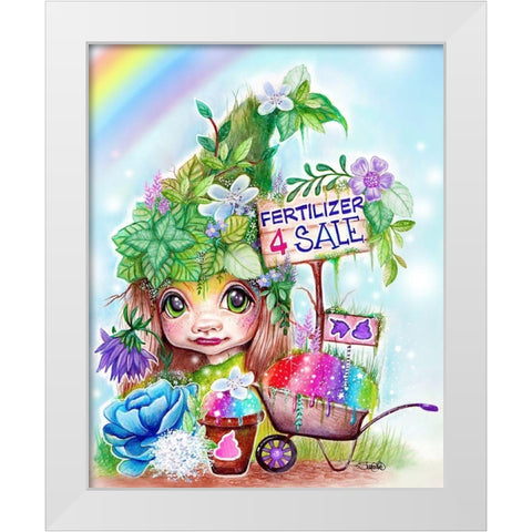 Unicorn Poop for Sale Garden WhimZies White Modern Wood Framed Art Print by Sheena Pike Art