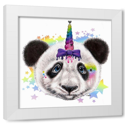 PandiCorn White Modern Wood Framed Art Print by Sheena Pike Art
