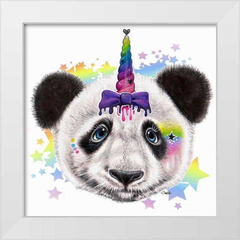 PandiCorn White Modern Wood Framed Art Print by Sheena Pike Art