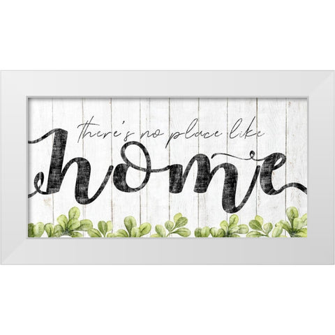 Theres No Place Like Home White Modern Wood Framed Art Print by Sheena Pike Art