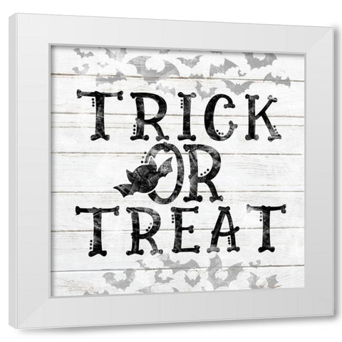 Trick or Treat Bats White Modern Wood Framed Art Print by Sheena Pike Art