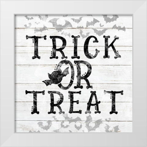 Trick or Treat Bats White Modern Wood Framed Art Print by Sheena Pike Art