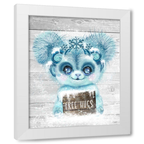 Winter Baby Yhetti White Modern Wood Framed Art Print by Sheena Pike Art