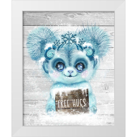 Winter Baby Yhetti White Modern Wood Framed Art Print by Sheena Pike Art