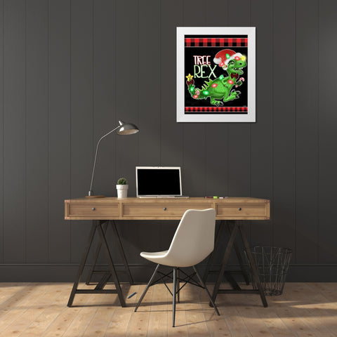 Tree Rex White Modern Wood Framed Art Print by Sheena Pike Art