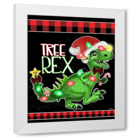 Tree Rex White Modern Wood Framed Art Print by Sheena Pike Art