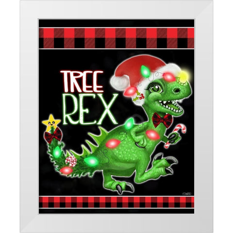 Tree Rex White Modern Wood Framed Art Print by Sheena Pike Art