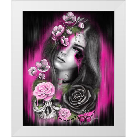 Ravenous White Modern Wood Framed Art Print by Sheena Pike Art