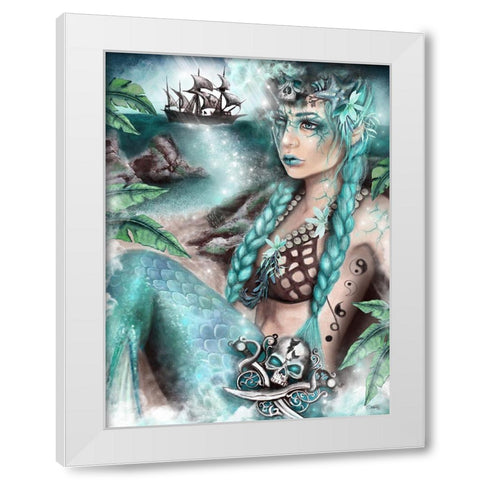 Nightshade - Malevolent Mermaids White Modern Wood Framed Art Print by Sheena Pike Art