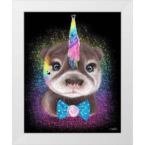 OtterCorn White Modern Wood Framed Art Print by Sheena Pike Art
