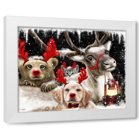 We all Just Want to be Rudolph White Modern Wood Framed Art Print by Sheena Pike Art