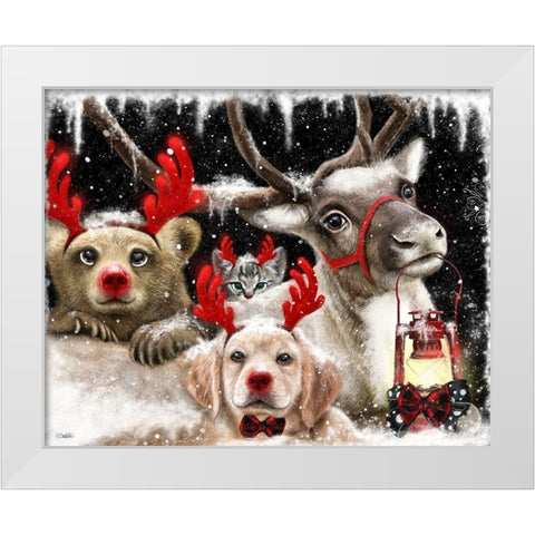 We all Just Want to be Rudolph White Modern Wood Framed Art Print by Sheena Pike Art