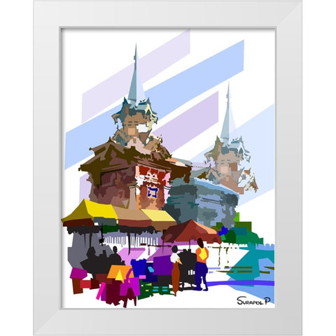 Beside The Wall White Modern Wood Framed Art Print by Pansanit, Surapol