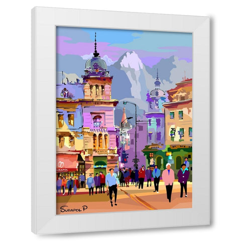 Fantasy City White Modern Wood Framed Art Print by Pansanit, Surapol