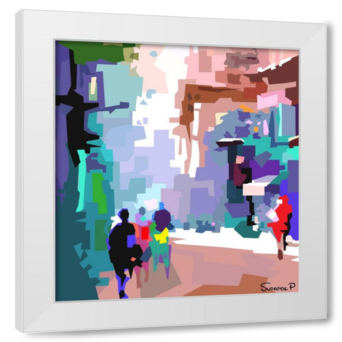 Quiet City White Modern Wood Framed Art Print by Pansanit, Surapol