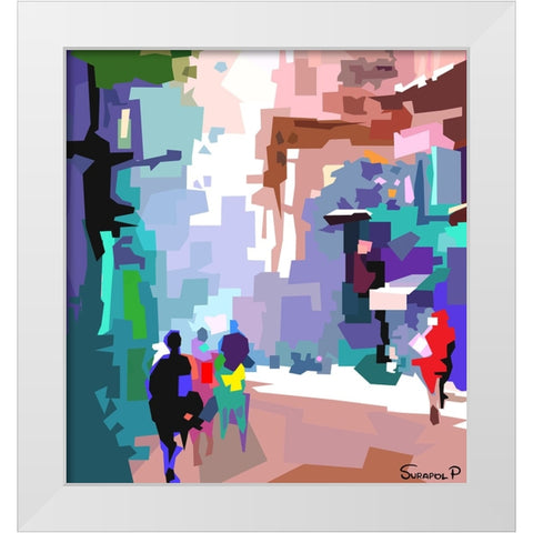 Quiet City White Modern Wood Framed Art Print by Pansanit, Surapol