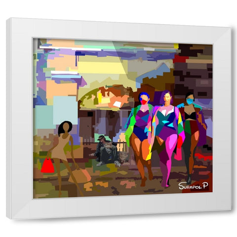 The Homeless White Modern Wood Framed Art Print by Pansanit, Surapol