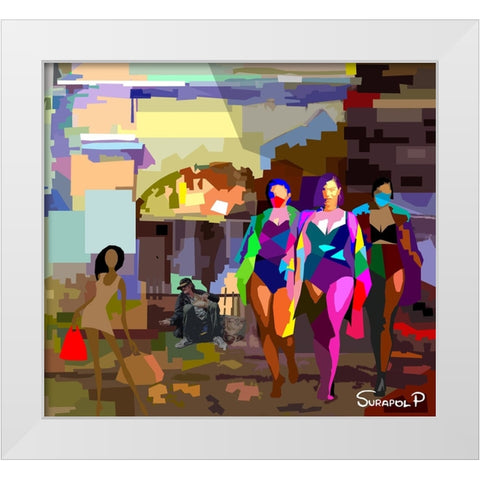 The Homeless White Modern Wood Framed Art Print by Pansanit, Surapol