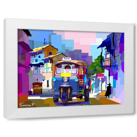 Tricycle White Modern Wood Framed Art Print by Pansanit, Surapol