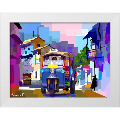 Tricycle White Modern Wood Framed Art Print by Pansanit, Surapol