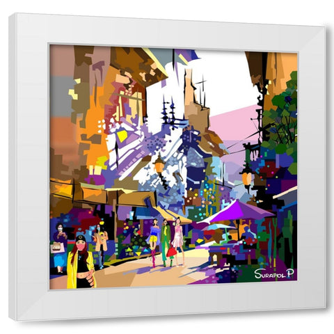 Urban Community White Modern Wood Framed Art Print by Pansanit, Surapol