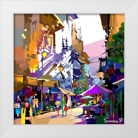 Urban Community White Modern Wood Framed Art Print by Pansanit, Surapol