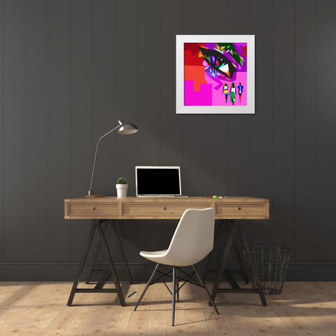 Beautiful Eyes White Modern Wood Framed Art Print by Pansanit, Surapol