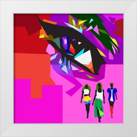 Beautiful Eyes White Modern Wood Framed Art Print by Pansanit, Surapol