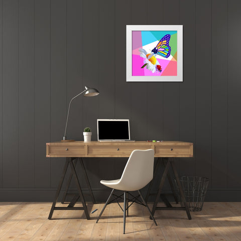 Butterfly White Modern Wood Framed Art Print by Pansanit, Surapol
