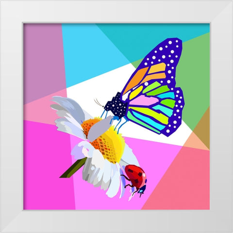 Butterfly White Modern Wood Framed Art Print by Pansanit, Surapol