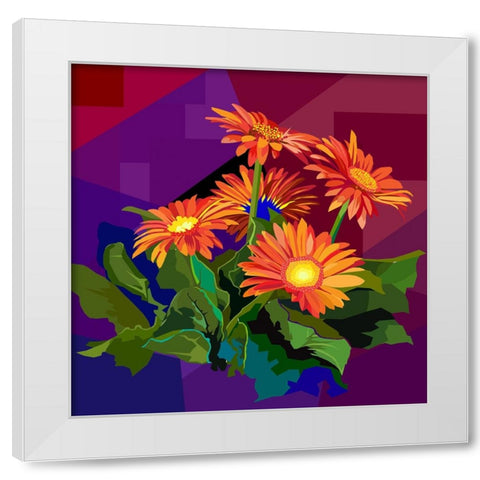 Flower White Modern Wood Framed Art Print by Pansanit, Surapol