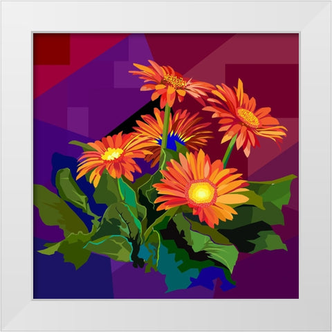 Flower White Modern Wood Framed Art Print by Pansanit, Surapol